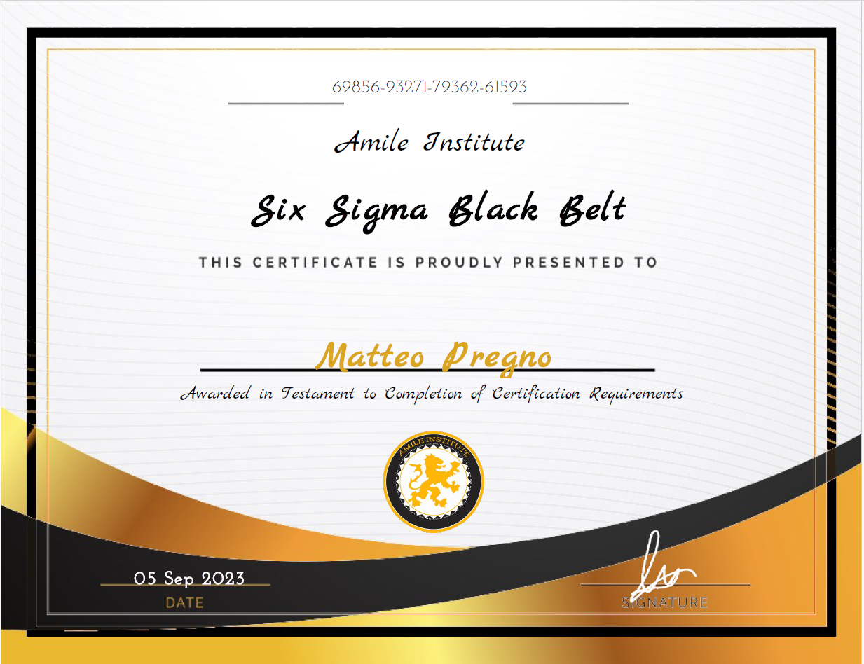 Certificato Six Sigma